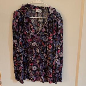 TANYA TAYLOR Floral V-Neck Blouse - Multicolor